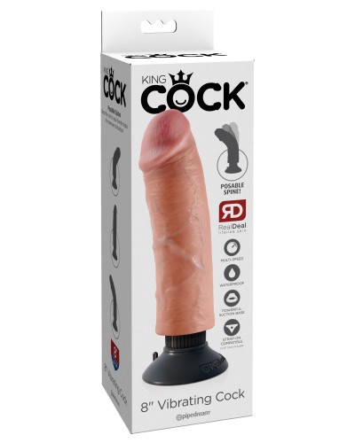 Gode avec vibration King Cock 19 x 4.5cm pas cher