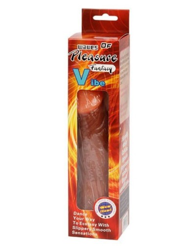 Gode vibrant Pleasure Fantasy16 x 4.5cm Marron pas cher