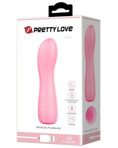 Vibro Alice Curve 12 x 3 cm Rose pas cher