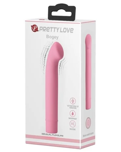 Sextoy vibrant BOGEY - 15 x 2.4 cm Rose pastel pas cher