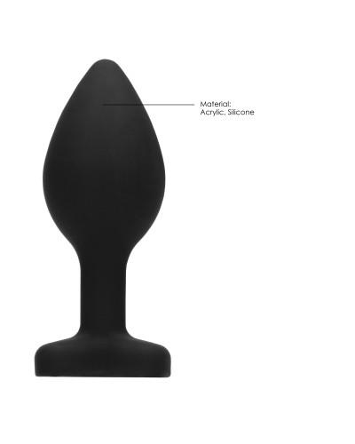 Plug Bijou Anal silicone Heart Noir 6 x 2.8 cm pas cher