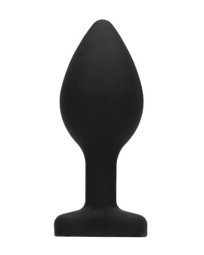 Plug Bijou Anal silicone Heart Noir 6 x 2.8 cm pas cher