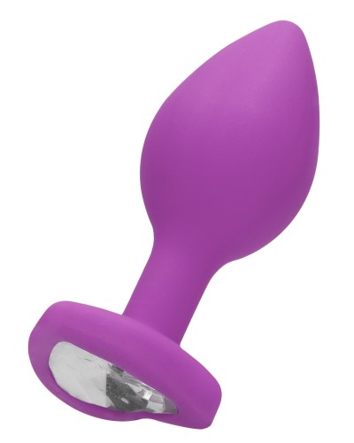 Plug Bijou Anal silicone Heart Violet 6 x 2.8 cm pas cher