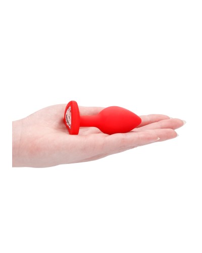 Plug Bijou Anal Silicone Heart Rouge 6 x 2.8 cm pas cher