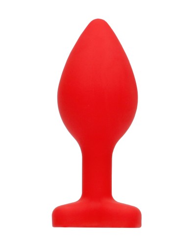 Plug Bijou Anal Silicone Heart Rouge 6 x 2.8 cm pas cher