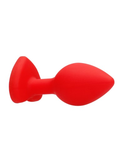 Plug Bijou Anal Silicone Heart Rouge 6 x 2.8 cm pas cher