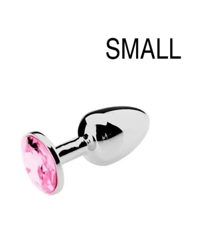 Plug Bijou Strass Rose - SMALL 6.5 x 2.7cm pas cher