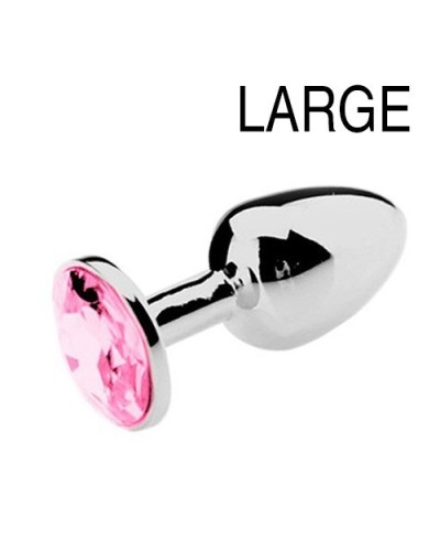 Plug Bijou Strass Rose - LARGE 8 x 4cm pas cher