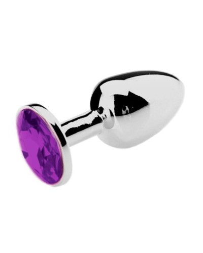 Plug Bijou Strass Violet - MEDIUM 7 x 3.4cm pas cher