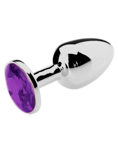 Plug Bijou Strass Violet - LARGE 8 x 4cm pas cher