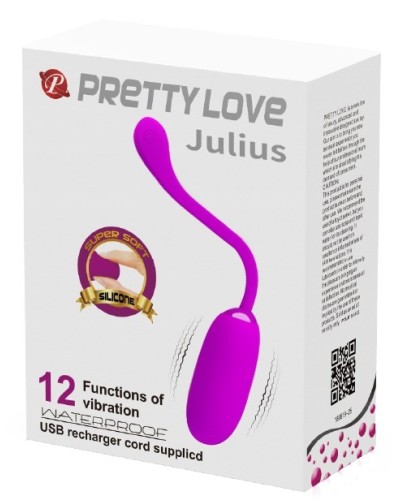 Oeuf vibrant Julius Pretty Love 7.8 x 3.3 cm Violet pas cher