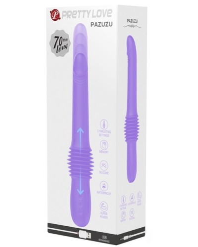 Gode avec poussEe Pazuzu 15 x 3.5 cm Violet pas cher