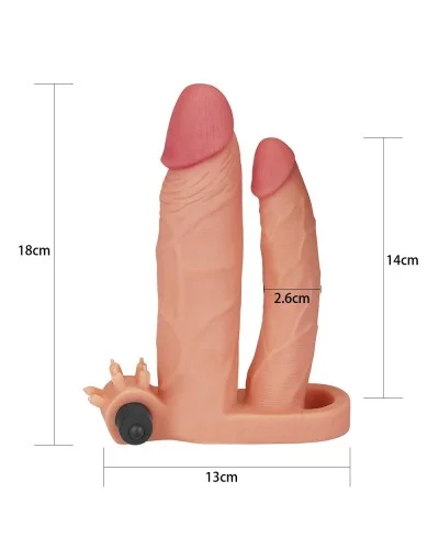 Gaine de pEnis Double PEnis 16 x 3.4 cm pas cher