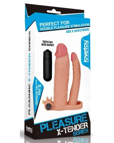 Gaine de pEnis Double Penis 19 x 5 cm pas cher