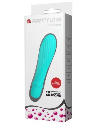 Vibromasseur Solomon Pretty Love 9 x 2.8 cm Bleu pas cher