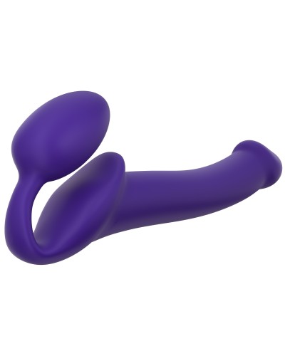 Gode + plug STRAP-ON-ME Bendable M 16 x 4 cm Violet pas cher