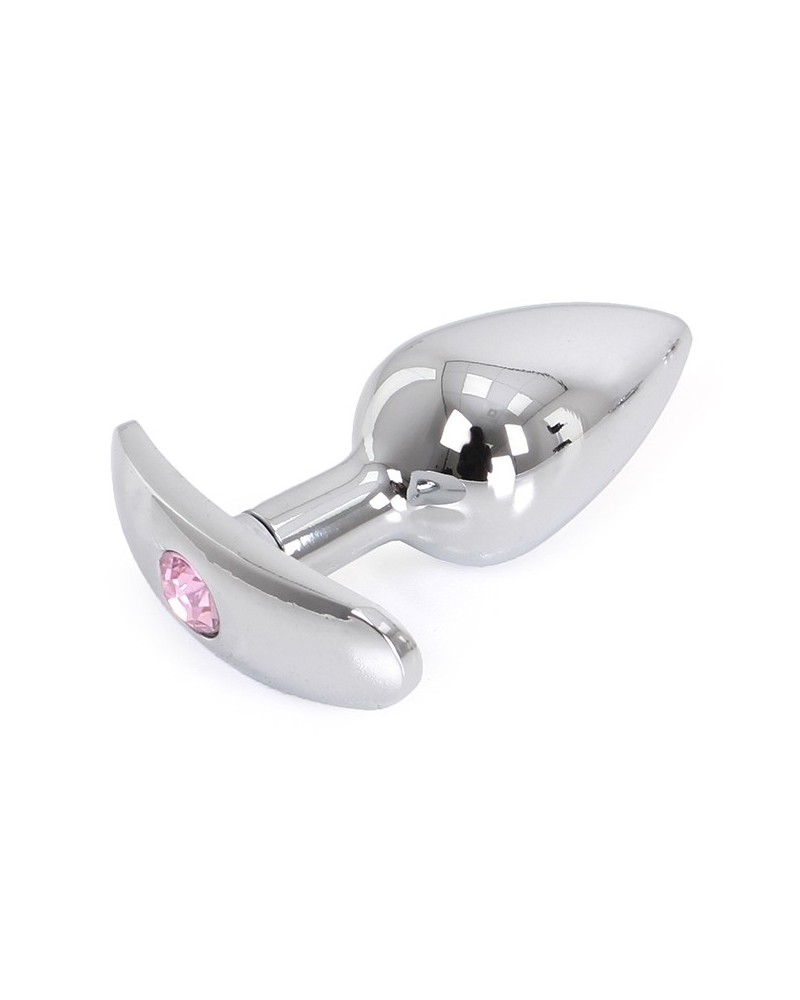 Plug Bijou Anal avec base arrondie Curve 6 x 2.8 cm - Bijou Rose pas cher