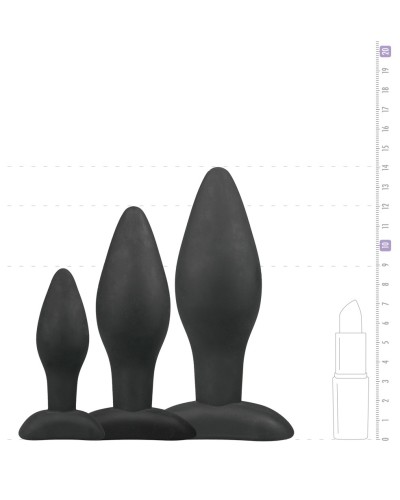 Kit de 3 plugs silicone Rocket Noirs pas cher