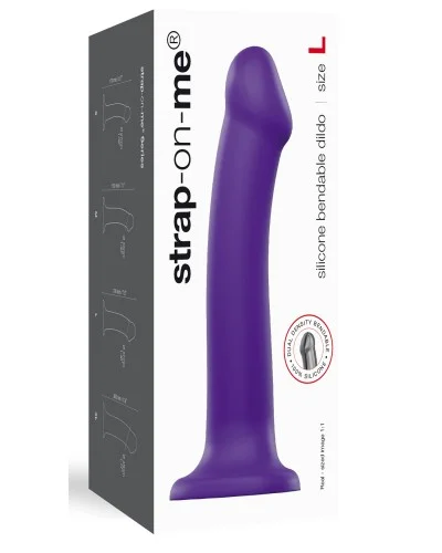 Gode Strap-On-Me Bendable L 17 x 4.5 cm Violet pas cher