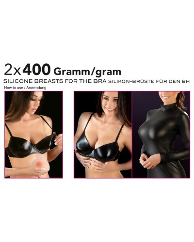 Protheses Seins en silicone 2 x 400g pas cher