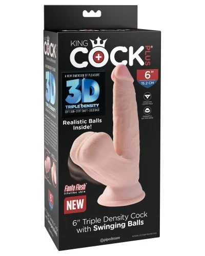 Gode rEaliste 3D Cock Swinging Balls 13 x 4.2 cm pas cher