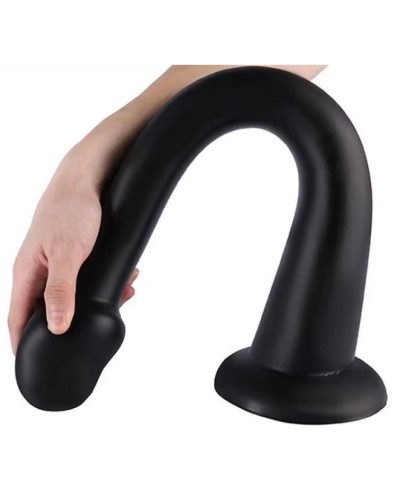 Gode long Whale Dildo M 40 x 5.5cm - Pointe 4.6cm Noir pas cher