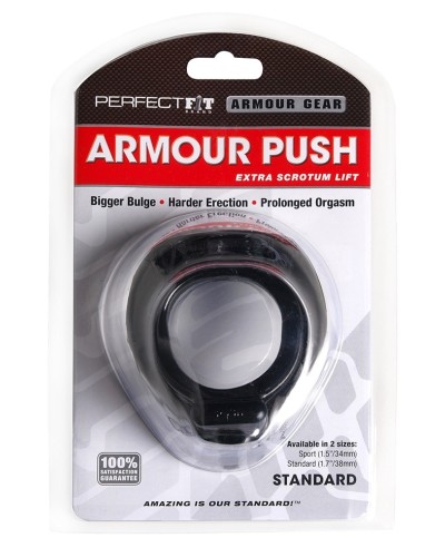 Cockring Armour Push Regular Noir pas cher