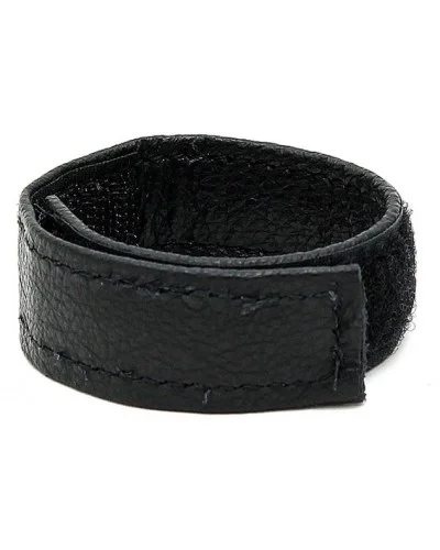 Cockring en cuir avec Scratch 22mm Noir pas cher