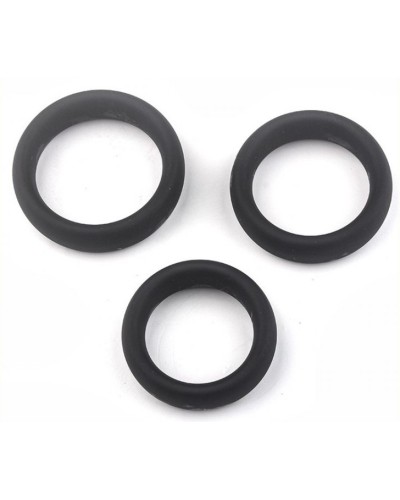 Kit de 3 cockrings silicone Thick Set pas cher