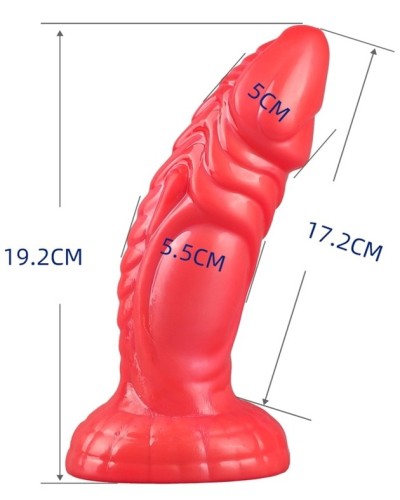 Gode Fantasy Snaky 17 x 5.5cm Rouge pas cher