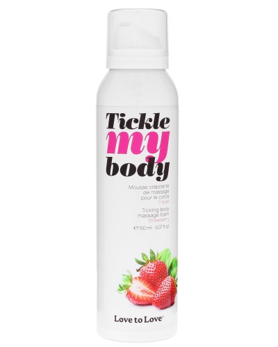 Mousse de massage crEpitante Tickle My Body Fraise 150ml pas cher