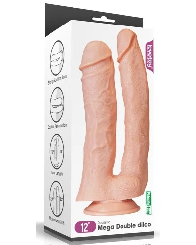 Double Gode MEGA DOUBLE LoveToy 26 x 11cm pas cher