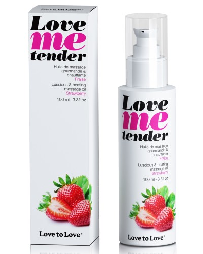 Huile de massage Love Me Tender Fraise 100ml pas cher