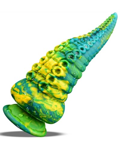 Gode tentacule Sealik 20 x 8cm Jaune-Vert pas cher