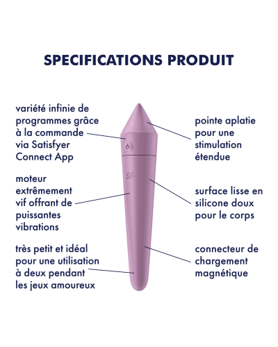 Stimulateur de clitoris Ultra Power Bullet 8 Satisfyer Lilas pas cher