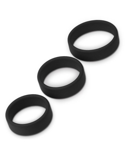 Pack de 3 cockrings silicone SiliRing Noirs pas cher