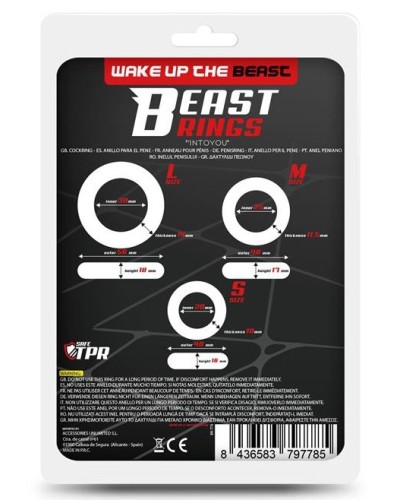 Lot de 3 cockrings souples Beast Rings Transparents pas cher