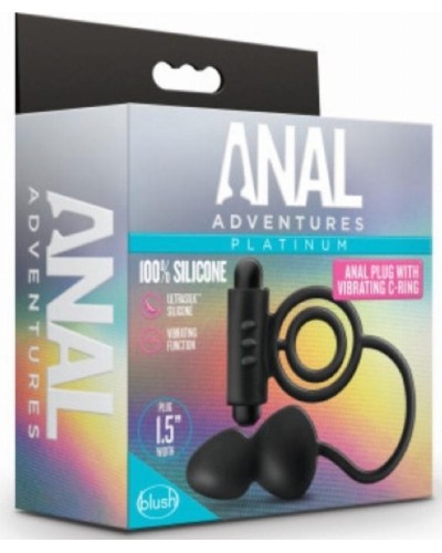 Cockring vibrant et plug Anal Adventures Vibe C-Ring 7 x 4cm pas cher