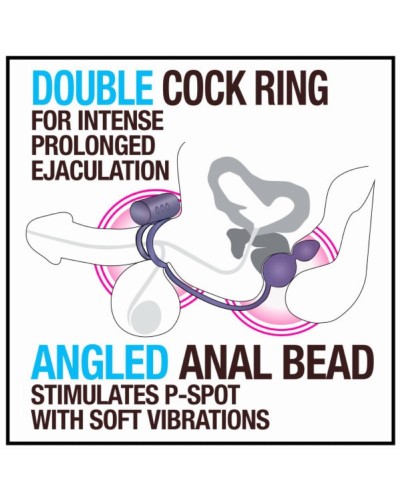 Cockring vibrant et plug Anal Adventures Vibe C-Ring 7 x 4cm pas cher