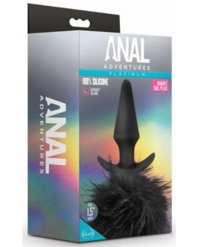 Plug Pompon Anal Adventures Rabbit Tail 9  x 3.5cm pas cher