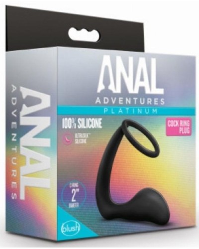 Cockring et Plug Anal Adventures Ring Plus 8 x 3cm pas cher