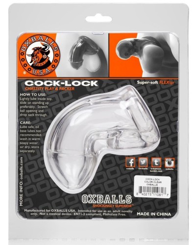 Gaine de pEnis Cock Lock 10 x 4cm Transparente pas cher