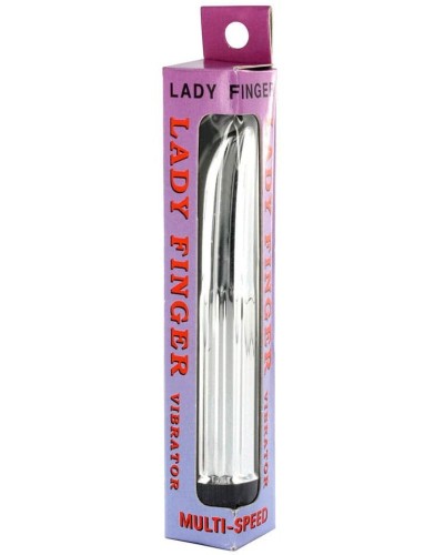 Vibro Lady Finger 11 x 2.5cm ArgentE pas cher