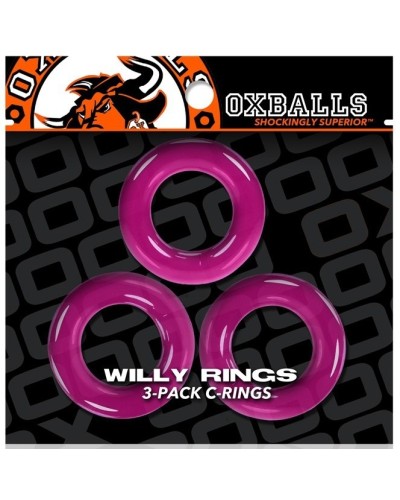 Lot de 3 cockrings Willy Rings Rose pas cher