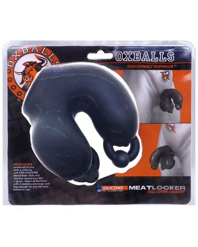 Gaine de pEnis Oxballs MeatLocker 10 x 4cm Noir pas cher