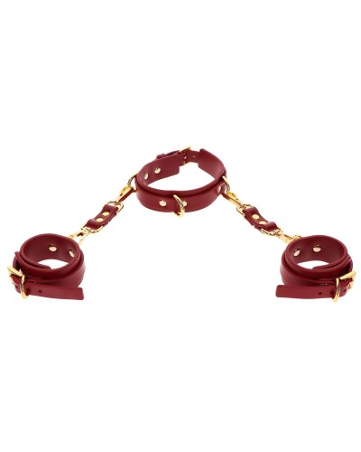 Collier D-Ring avec Menottes de poignets Taboom Rouge pas cher