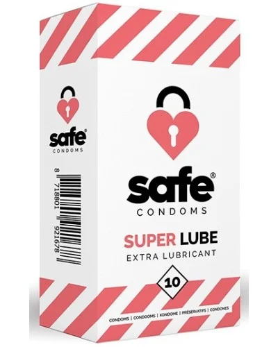 PrEservatifs lubrifiEs SUPER LUBE Safe x10 pas cher