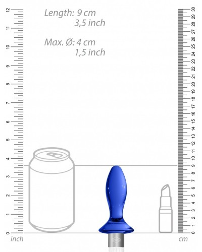 Plug en verre Tail Bleu 9 x 3.5cm pas cher