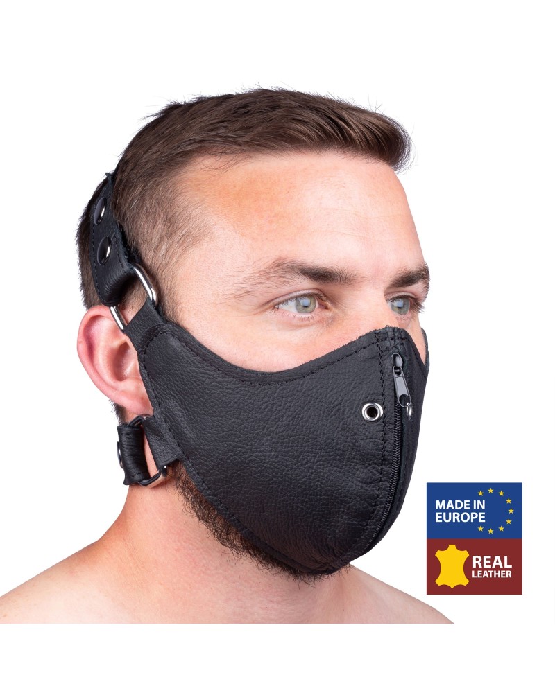 Masque en cuir avec Zip pas cher