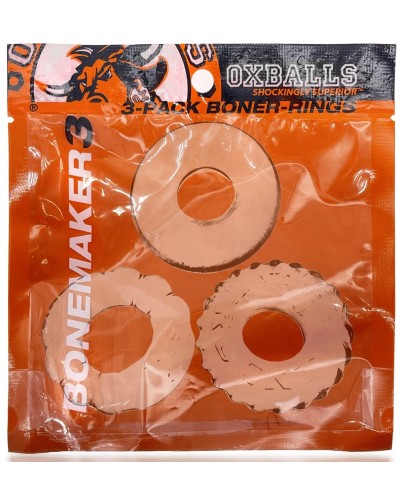 Lot de 3 cockrings Bonemaker Transparents pas cher